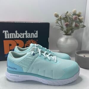 Timberland PRO Overdrive Composite Safety Toe Sneaker Aqua Women 7 NWB